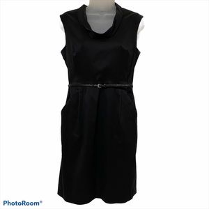Ann Taylor Belted Sheath Dress - Black